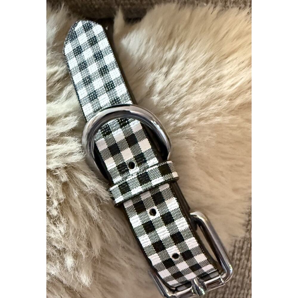 Origami Owl Dog Collar Locket Charm Gingham Black White NWOT Small/Med - Picture 4 of 11